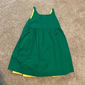 Primary Reversible Dress. Green & Yellow. 2-3